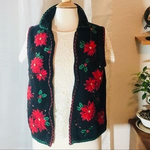 Ugly Christmas Vest Poinsetta